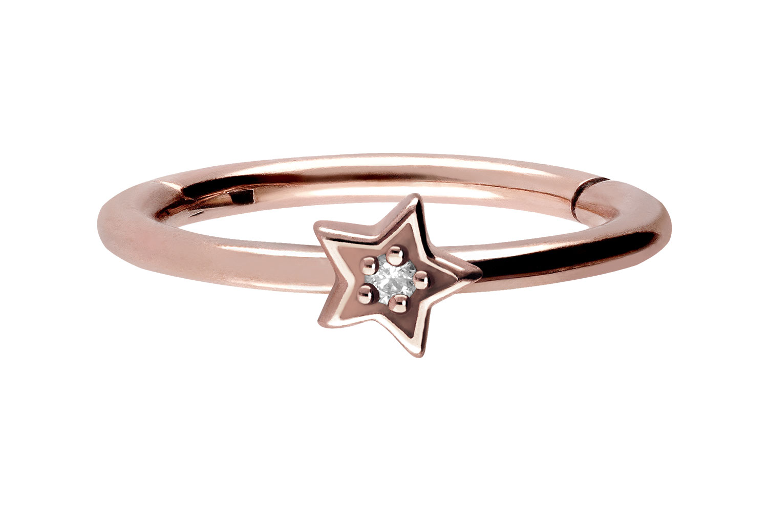 Chirurgenstahl Segmentring Clicker Piercing STERN + KRISTALL ++SALE++